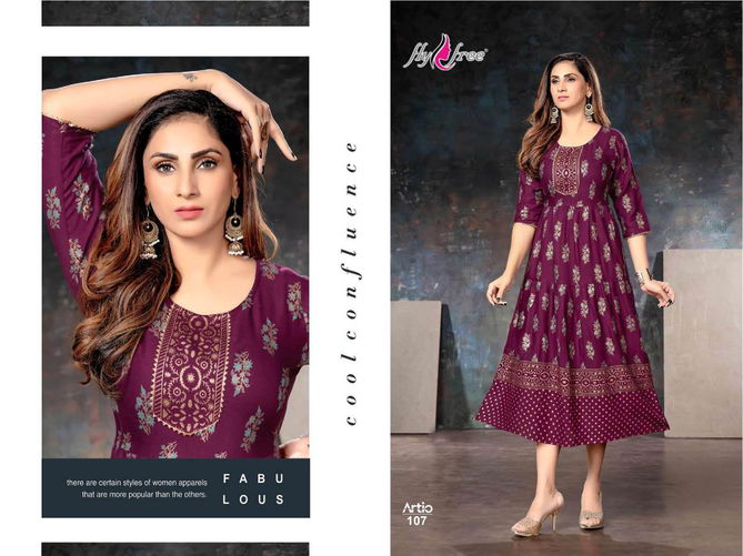 Fly Free Artio Casual Wear Wholesale Anarkali Kurti Collection